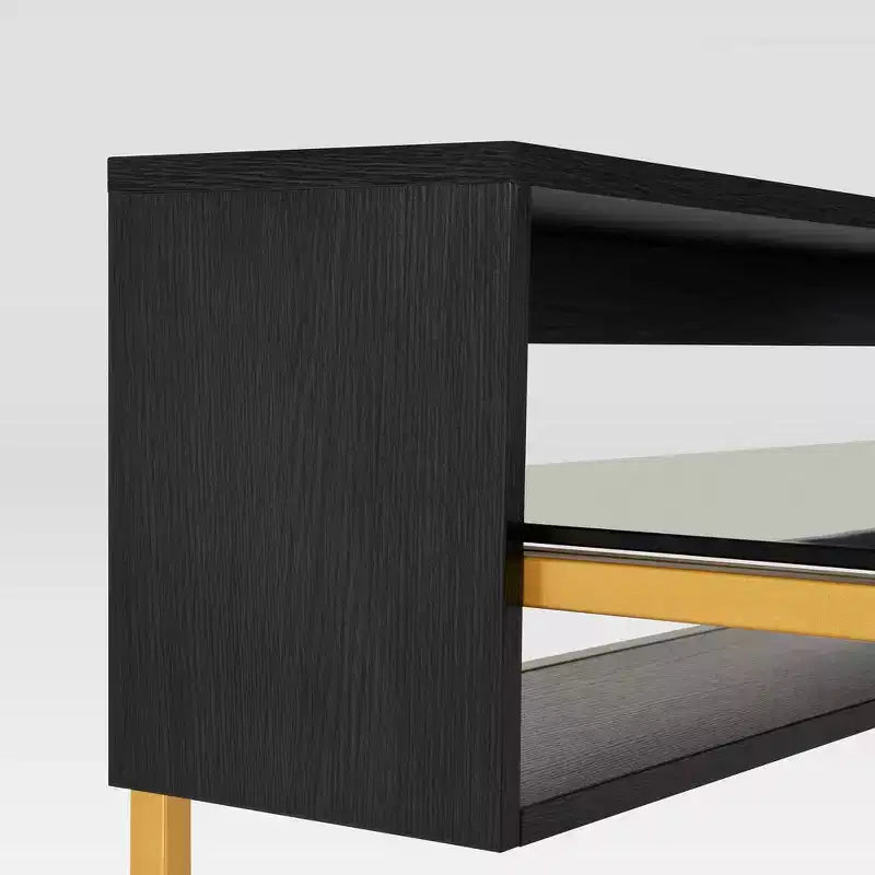 Techni Mobili Home-Office-Schreibtisch mit Erhöhung, Gold