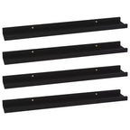 Wandregal-Set 4-teilig Schwarz MDF 60x9x3 cm Wandmontage