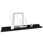 Wandregal-Set 4-teilig Schwarz MDF 60x9x3 cm Wandmontage