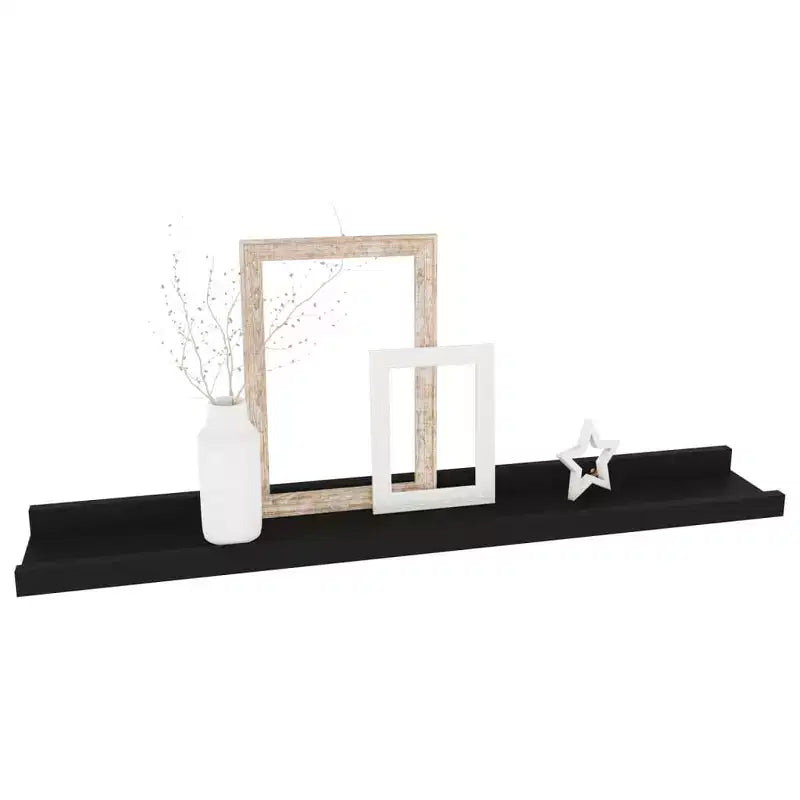 Wandregal-Set 4-teilig Schwarz MDF 60x9x3 cm Wandmontage
