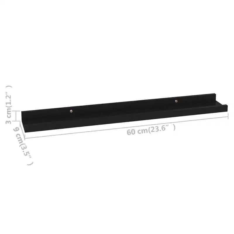Wandregal-Set 4-teilig Schwarz MDF 60x9x3 cm Wandmontage