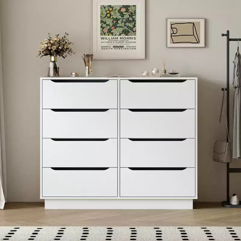 GDFStudio Dune 47 Modern Wooden Long Dresser with 8 Drawers