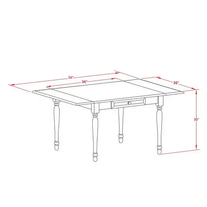 HomeStock 5-teiliges Esszimmer-Set mit Tischplatte aus massivem Holz in Leinenweiß und Klappe – für 4 Personen