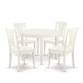 Retro Round Dining Set 5Pc - 42 Inch Table & 4 Chairs - Renaissance Style Kitchen Furniture