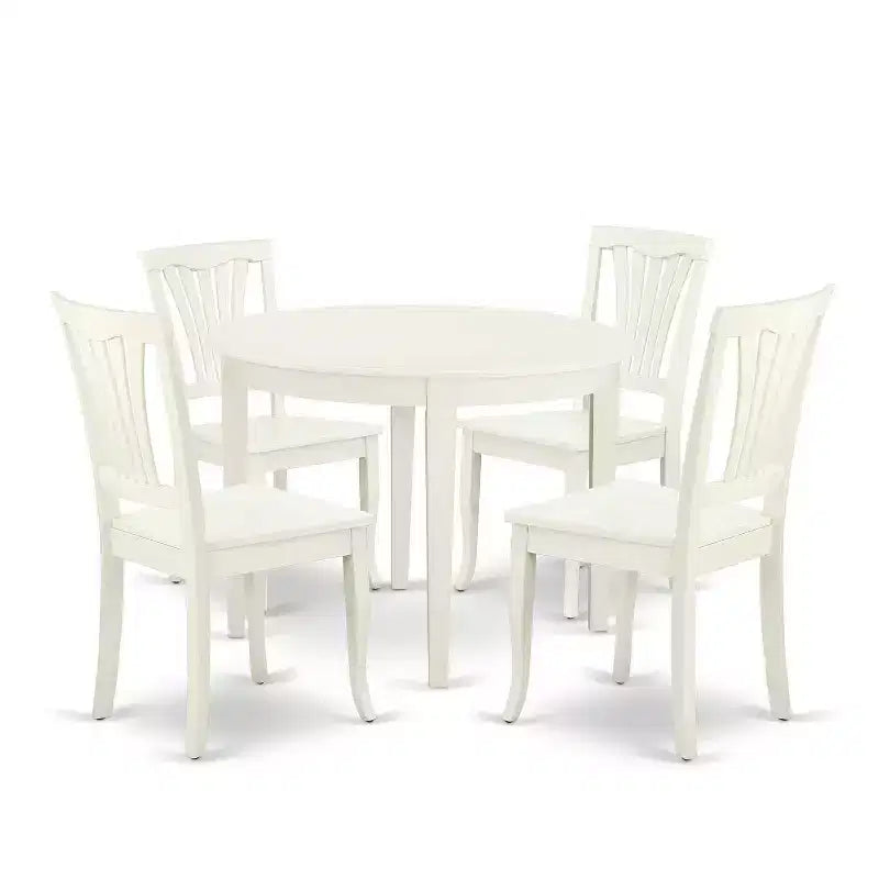 Retro Round Dining Set 5Pc - 42 Inch Table & 4 Chairs - Renaissance Style Kitchen Furniture