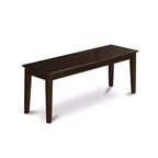 HomeStock 6-teiliges Esszimmerset, Esstisch mit massiver Holzplatte in Cappuccino-Finish, mit 1 Bank und 4 Stühlen