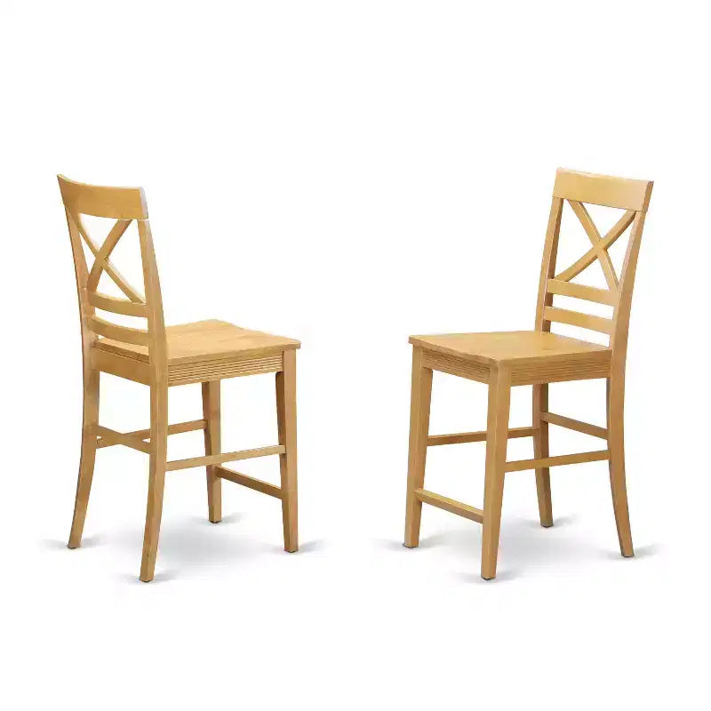 5-teiliges Esszimmer-Set mit Tischplatte aus massiver Wildeiche – für 4 Personen