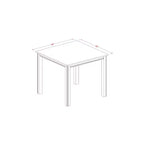 5-teiliges Esszimmer-Set mit Tischplatte aus massiver Wildeiche – für 4 Personen