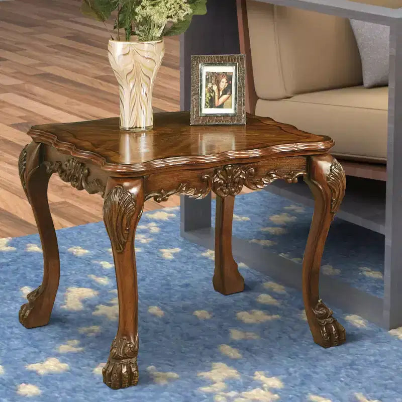 Royal Hampton End Table with One Drawer and One Shelf, Black