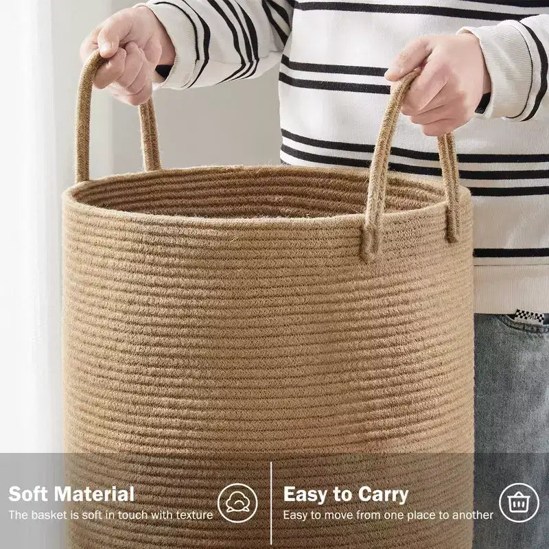 Wäschekorb von Generic, 58L hoher Wäschekorb, Babyzimmer-Wäschekorb