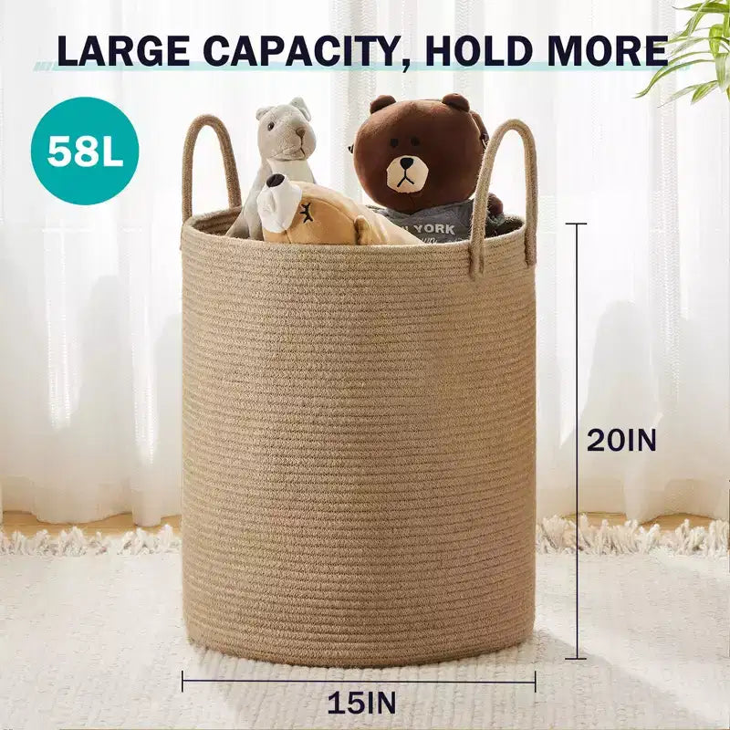 Wäschekorb von Generic, 58L hoher Wäschekorb, Babyzimmer-Wäschekorb