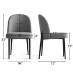 Armlose Polster Esszimmerstühle 4er-Set, Seitenstühle aus Leinenmischgewebe mit Metallbeinen, Moderne Küchen-Esszimmerstühle - Panipeachy