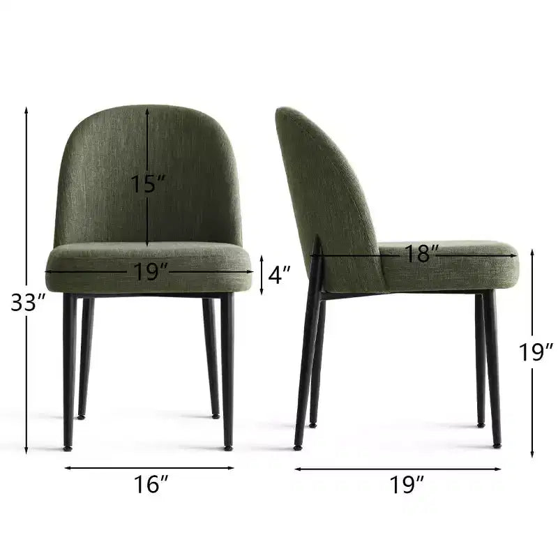 Armlose Polster Esszimmerstühle 4er-Set, Seitenstühle aus Leinenmischgewebe mit Metallbeinen, Moderne Küchen-Esszimmerstühle - Panipeachy