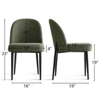 Armlose Polster Esszimmerstühle 4er-Set, Seitenstühle aus Leinenmischgewebe mit Metallbeinen, Moderne Küchen-Esszimmerstühle - Panipeachy