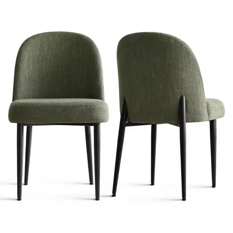 Armlose Polster Esszimmerstühle 4er-Set, Seitenstühle aus Leinenmischgewebe mit Metallbeinen, Moderne Küchen-Esszimmerstühle - Panipeachy