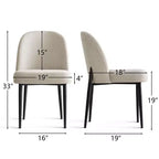 Armlose Polster Esszimmerstühle 4er-Set, Seitenstühle aus Leinenmischgewebe mit Metallbeinen, Moderne Küchen-Esszimmerstühle - Panipeachy