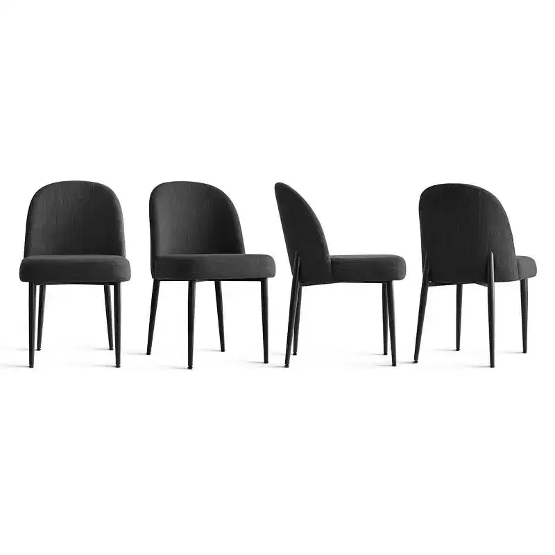 Armlose Polster Esszimmerstühle 4er-Set, Seitenstühle aus Leinenmischgewebe mit Metallbeinen, Moderne Küchen-Esszimmerstühle - Panipeachy