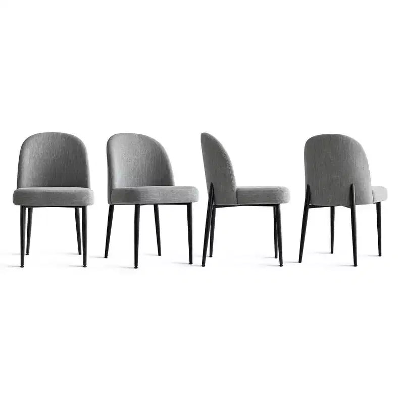 Armlose Polster Esszimmerstühle 4er-Set, Seitenstühle aus Leinenmischgewebe mit Metallbeinen, Moderne Küchen-Esszimmerstühle - Panipeachy