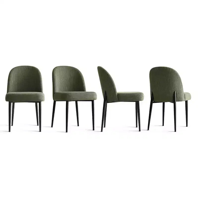 Armlose Polster Esszimmerstühle 4er-Set, Seitenstühle aus Leinenmischgewebe mit Metallbeinen, Moderne Küchen-Esszimmerstühle - Panipeachy