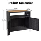Aufbewahrungsschrank aus Harzgeflecht, vielseitiger Outdoor-/Indoor-Organizer mit geräumiger Tischplatte und Ablage, ideal für Terrasse, Garten, Pool oder Küche