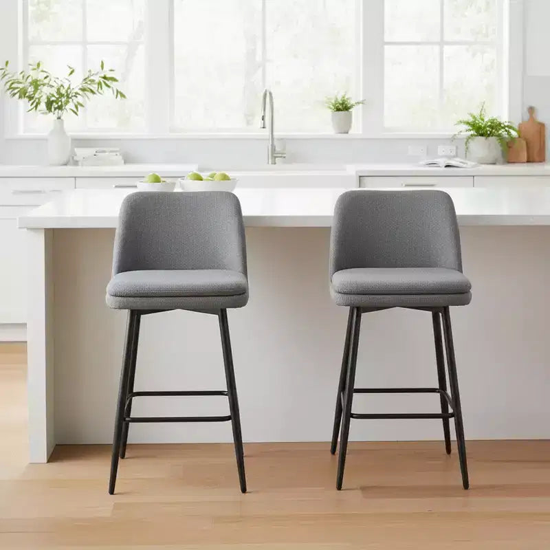 Homy Casa 2er-Set drehbarer Barhocker in Thekenhöhe mit gepolsterten Sitzen, Sitzhöhe 65 cm