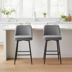 Homy Casa 2er-Set drehbarer Barhocker in Thekenhöhe mit gepolsterten Sitzen, Sitzhöhe 65 cm