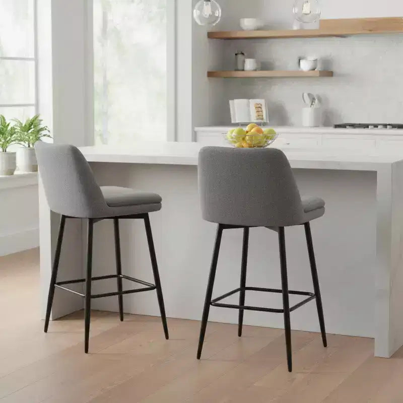 Homy Casa 2er-Set drehbarer Barhocker in Thekenhöhe mit gepolsterten Sitzen, Sitzhöhe 65 cm