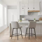Homy Casa 2er-Set drehbarer Barhocker in Thekenhöhe mit gepolsterten Sitzen, Sitzhöhe 65 cm
