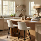 Homy Casa 2er-Set drehbarer Barhocker in Thekenhöhe mit gepolsterten Sitzen, Sitzhöhe 65 cm