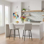 Homy Casa 2er-Set drehbarer Barhocker in Thekenhöhe mit gepolsterten Sitzen, Sitzhöhe 65 cm
