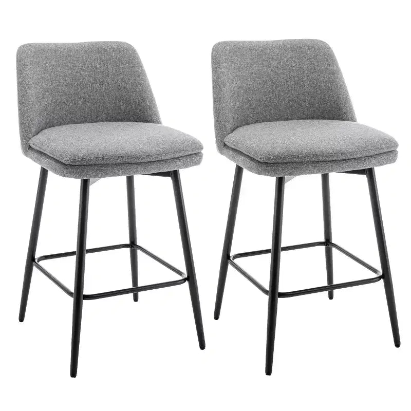 Homy Casa 2er-Set drehbarer Barhocker in Thekenhöhe mit gepolsterten Sitzen, Sitzhöhe 65 cm
