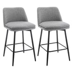 Homy Casa 2er-Set drehbarer Barhocker in Thekenhöhe mit gepolsterten Sitzen, Sitzhöhe 65 cm