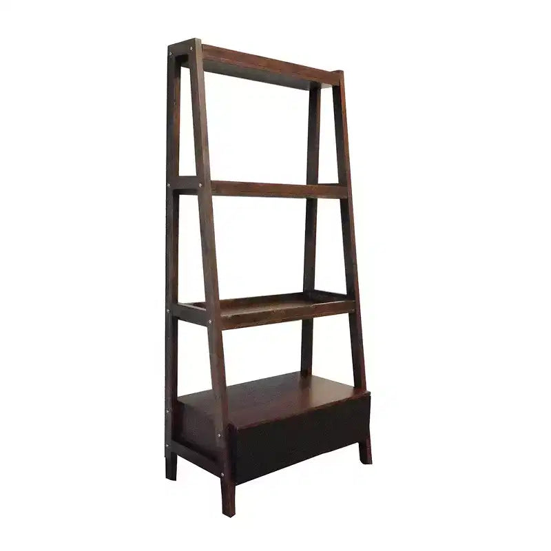GDFStudio Blairmont Modern 68 Acacia Wood Ladder Shelf