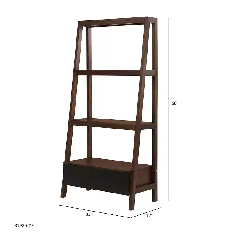 GDFStudio Blairmont Modernes Akazienholz-Leiterregal 68