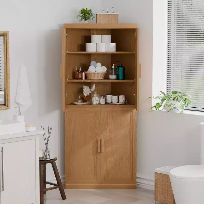MAYEERTY Moderner Aufbewahrungsschrank mit 4 Türen, effiziente Aufbewahrung für Wohnzimmer, Esszimmer, Schlafzimmer, Beige, 2-teilig
