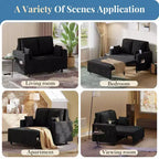 3-in-1 Schlafsofa, 56 Zoll breites Zweiersofa mit Schlaffunktion, ausziehbares Schlafsofa in voller Größe mit Getränkehaltern, für Wohnzimmer, Schlafzimmer, Apartment