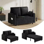 3-in-1 Pull-Out Couch, 56Loveseat Sleeper Sofa Bed, Full Size Pull Out Sofa Couch with Cup Holders, for Living Room, Bedroom, Apartment