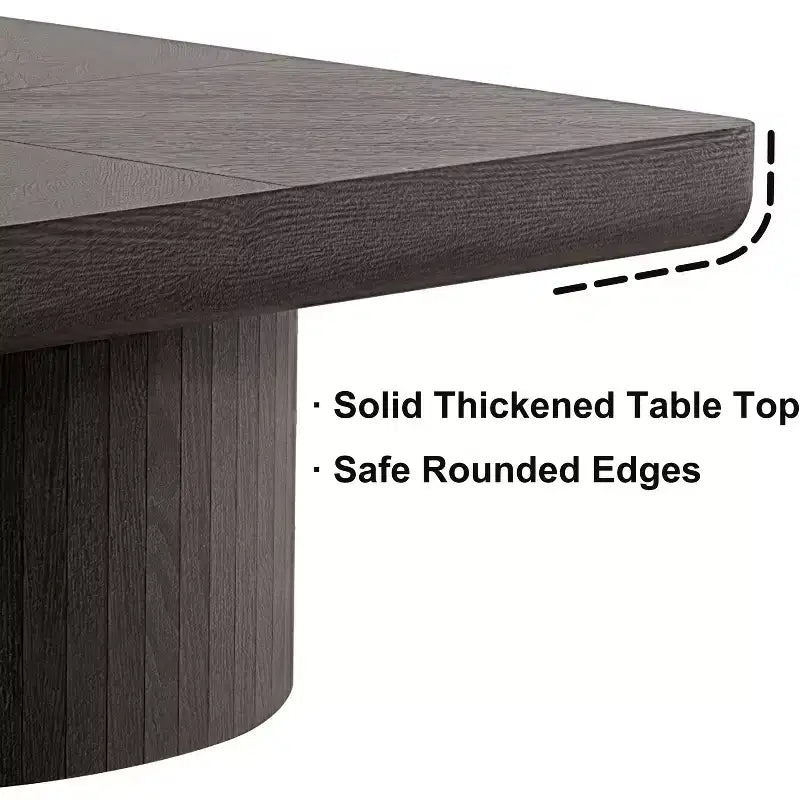 Okak Vintage Quadratischer Couchtisch mit geriffelter und Parkettmuster-Oberfläche, Couchtisch aus Massivholzfurnier für Wohnzimmer, Schlafzimmer
