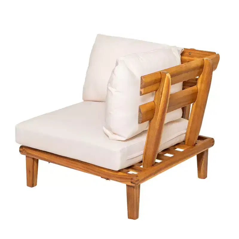 Christopher Knight Home Qevan 5-teiliges modernes Outdoor-Sofa-Set aus Akazienholz mit Couchtisch