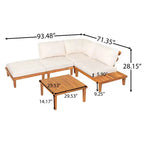 Christopher Knight Home Qevan 5-teiliges modernes Outdoor-Sofa-Set aus Akazienholz mit Couchtisch