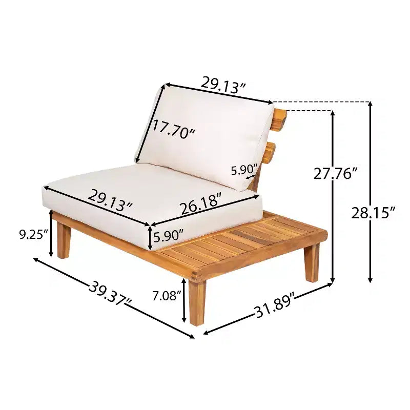 Christopher Knight Home Qevan 5-teiliges modernes Outdoor-Sofa-Set aus Akazienholz mit Couchtisch