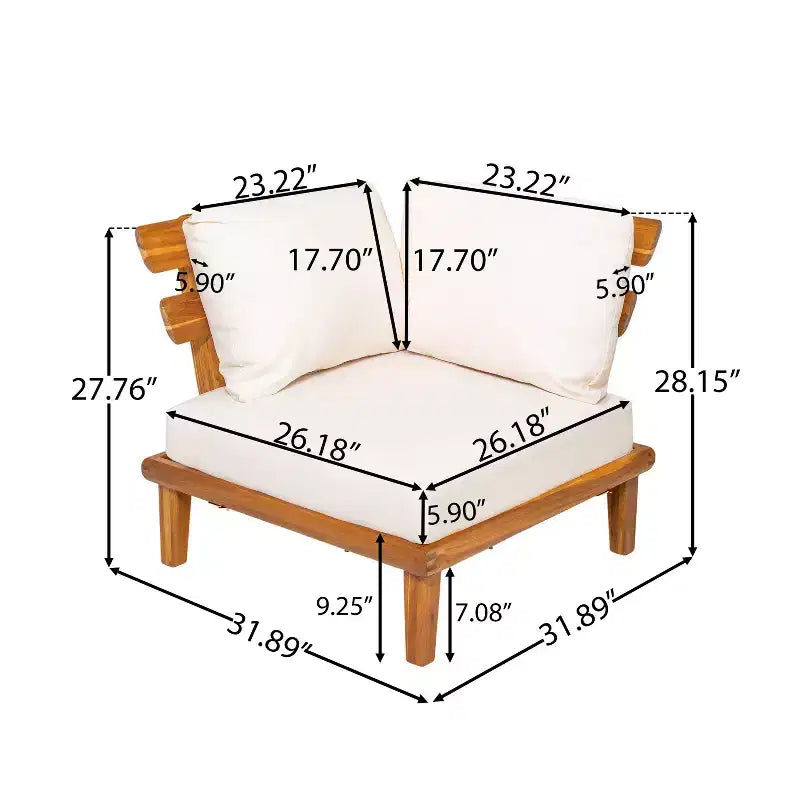 Christopher Knight Home Qevan 5-teiliges modernes Outdoor-Sofa-Set aus Akazienholz mit Couchtisch