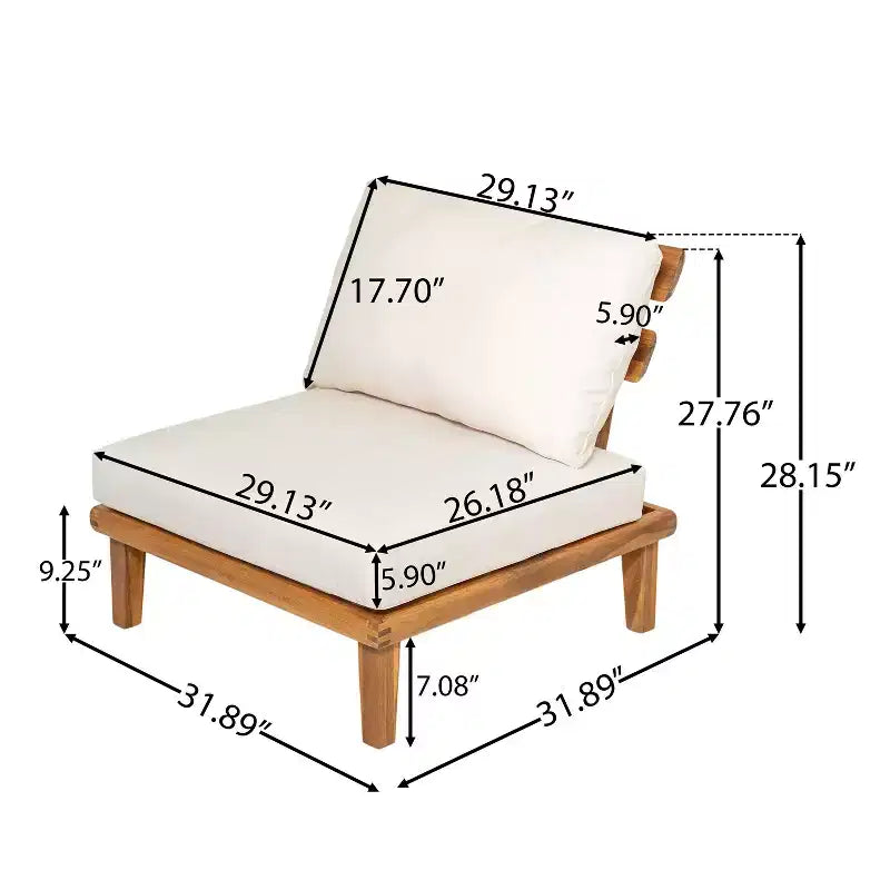 Christopher Knight Home Qevan 5-teiliges modernes Outdoor-Sofa-Set aus Akazienholz mit Couchtisch