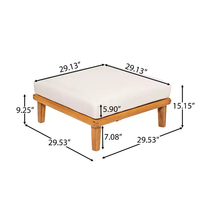Christopher Knight Home Qevan 5-teiliges modernes Outdoor-Sofa-Set aus Akazienholz mit Couchtisch