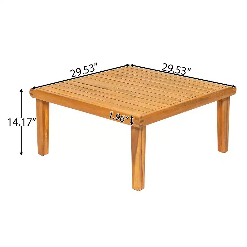 Christopher Knight Home Qevan 5-teiliges modernes Outdoor-Sofa-Set aus Akazienholz mit Couchtisch