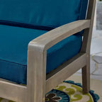 Christopher Knight Home Jela Übergangs-2-teiliges Terrassen-Set aus Akazienholz-Liegesofa und Couchtisch mit Kissen