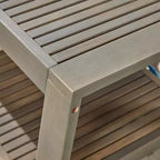 Christopher Knight Home Jela Übergangs-2-teiliges Terrassen-Set aus Akazienholz-Liegesofa und Couchtisch mit Kissen