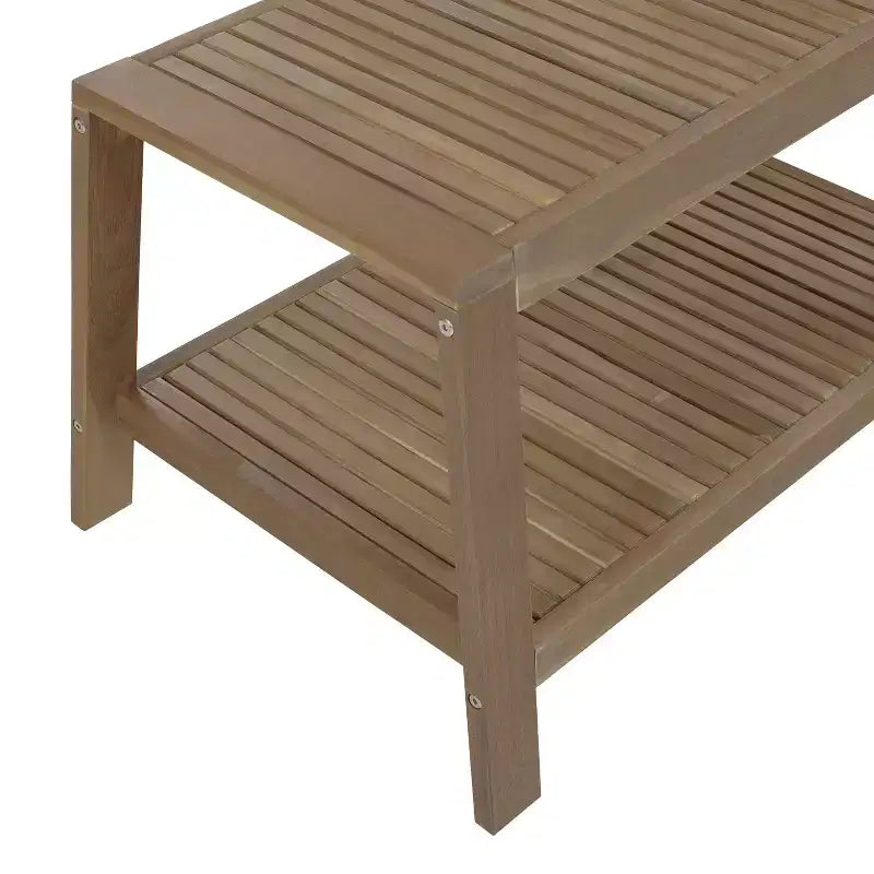 Christopher Knight Home Jela Übergangs-2-teiliges Terrassen-Set aus Akazienholz-Liegesofa und Couchtisch mit Kissen