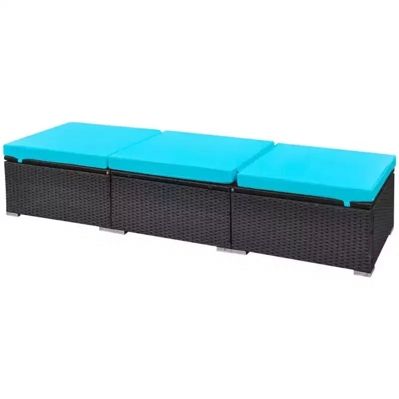 vidaXL Gartensofa Schwarz und Tropikblau