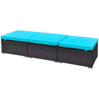 vidaXL Gartensofa Schwarz und Tropikblau